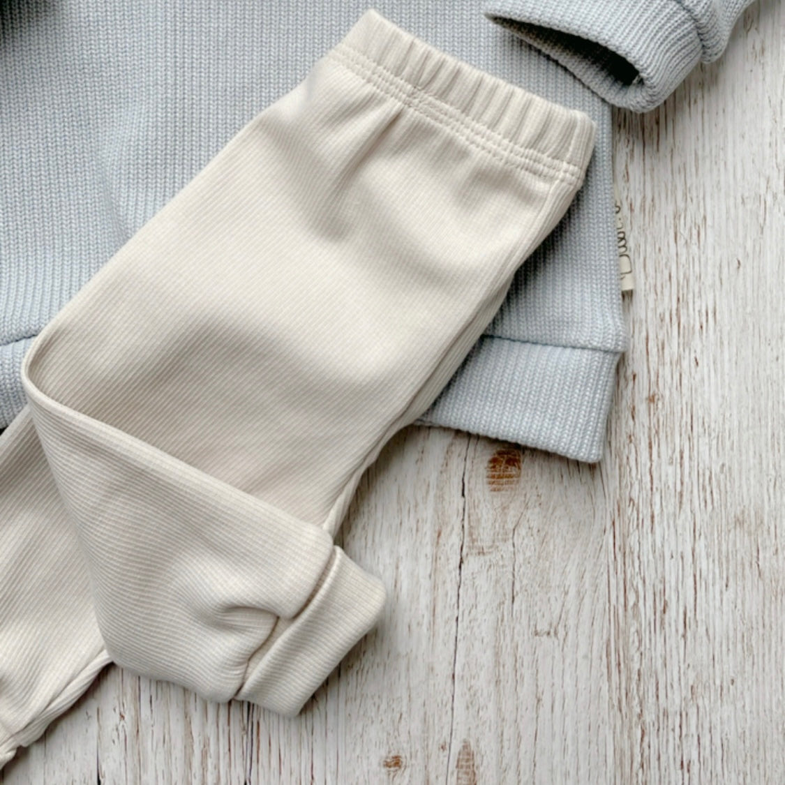 Basic Leggings Ribjersey "Dusty Beige" Gr. 62 Sofortkauf