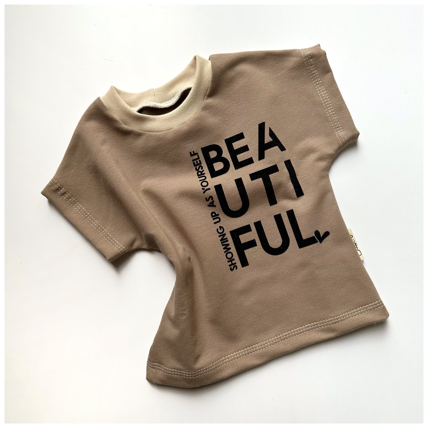 Sommershirt "Beautiful" Brown - Dubi.li
