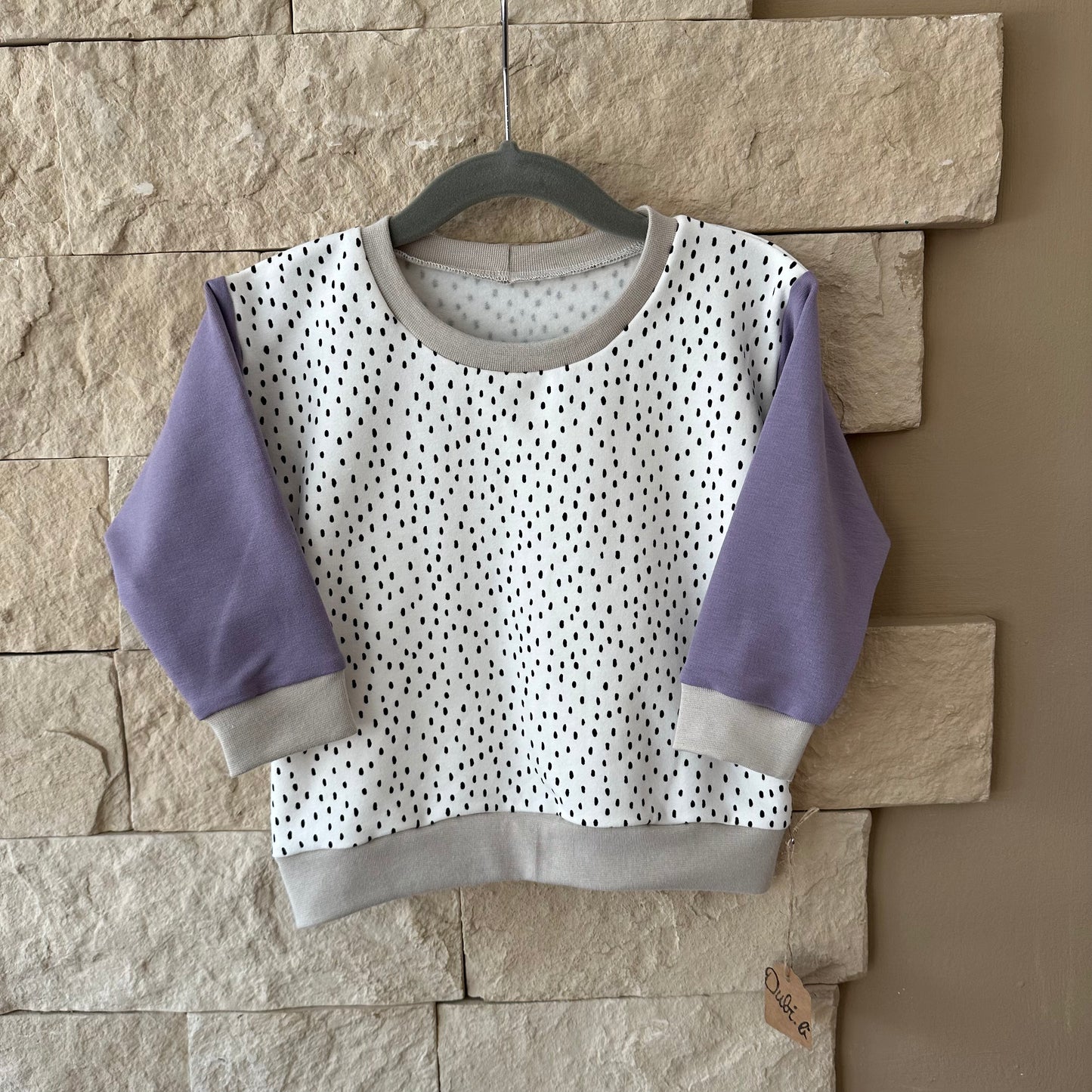 Sweater Dots Lila/Grau Gr.86 - Dubi.li