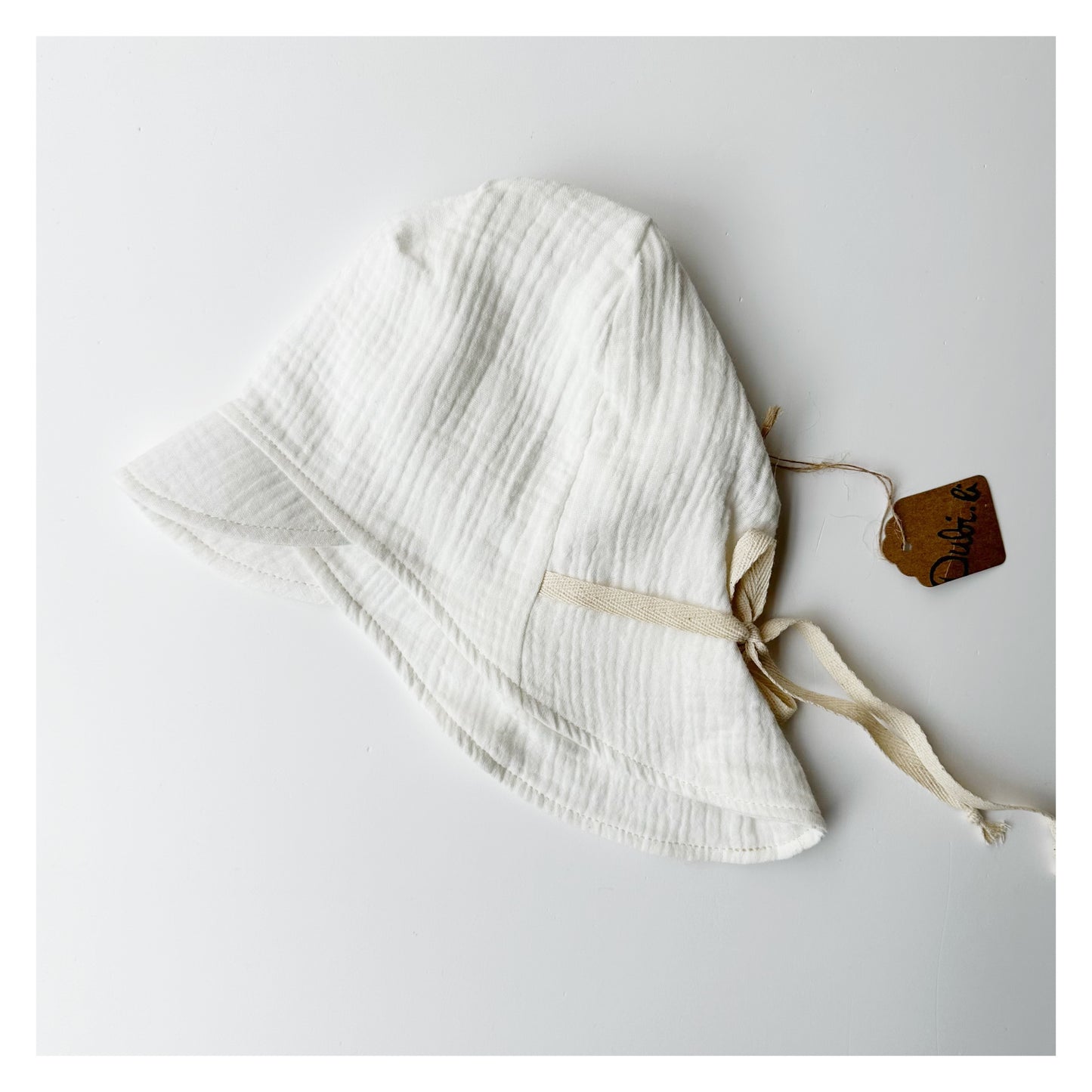Musselin Sommermütze KU 39-45 Weiß - Dubi.li