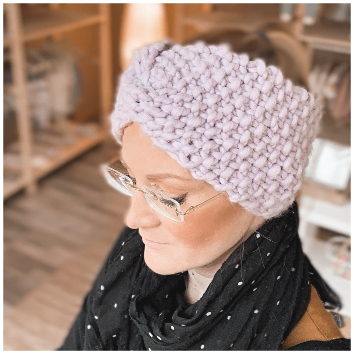 Strick Haarband Twist aus Wolle "Hand Painted Sprinkle" - Dubi.li