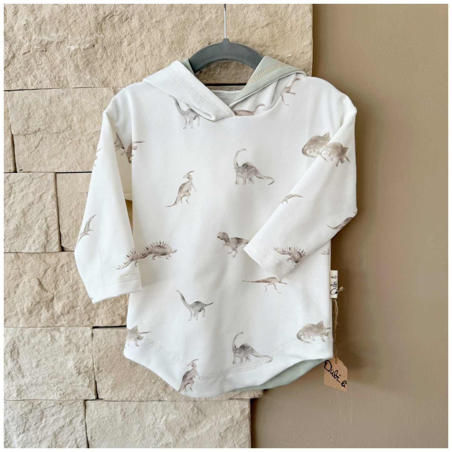 Longshirt Dino mit Kapuze Gr. 80