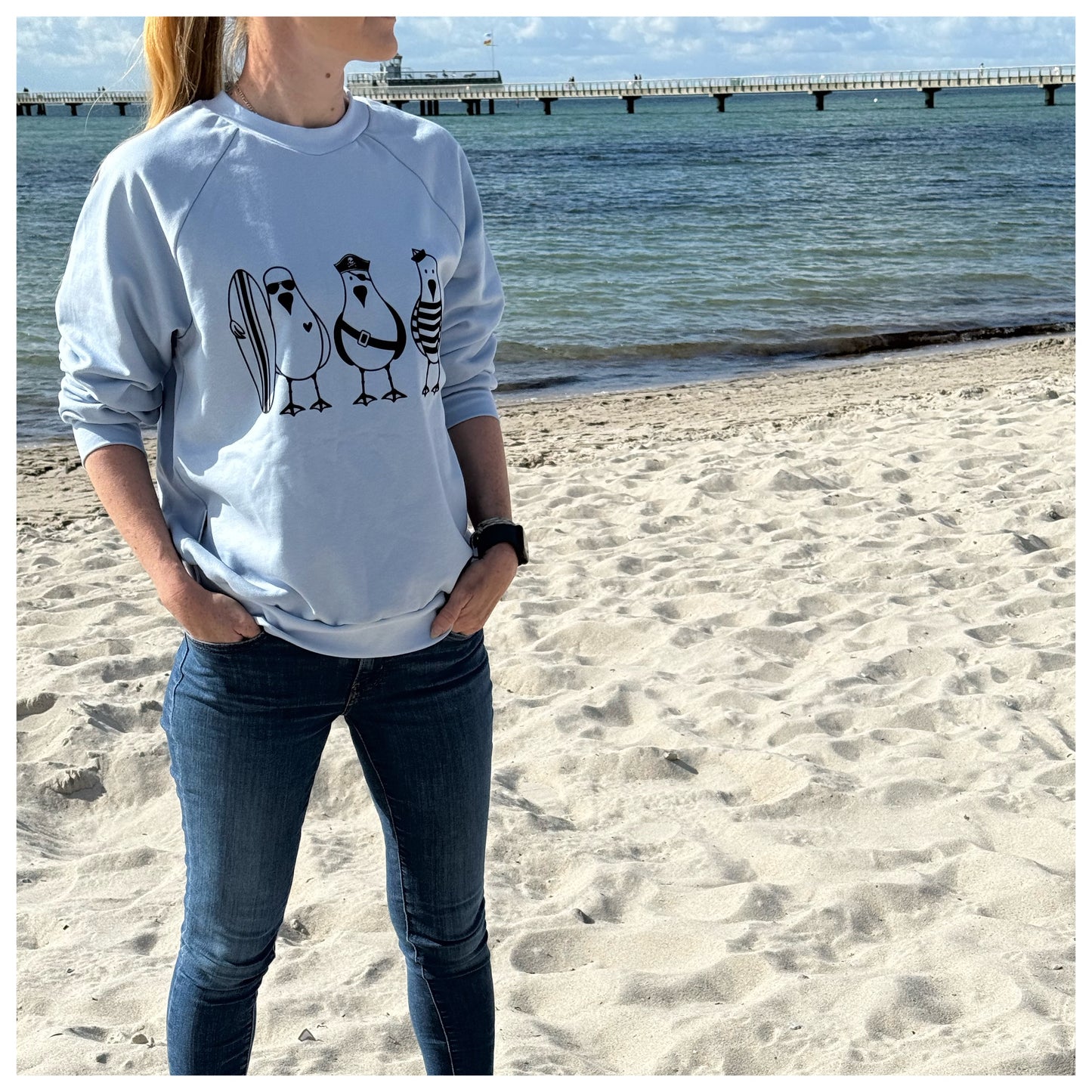 MAMA Sweater "Möwenzeit" Kentucky Blue