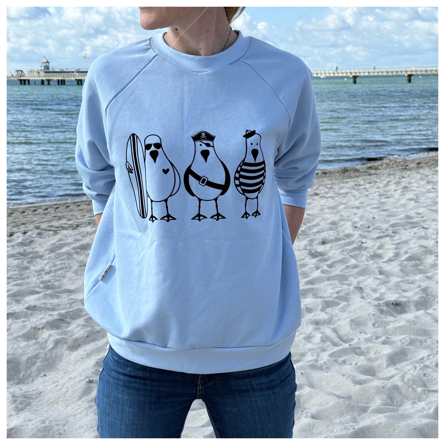 MAMA Sweater "Möwenzeit" Kentucky Blue
