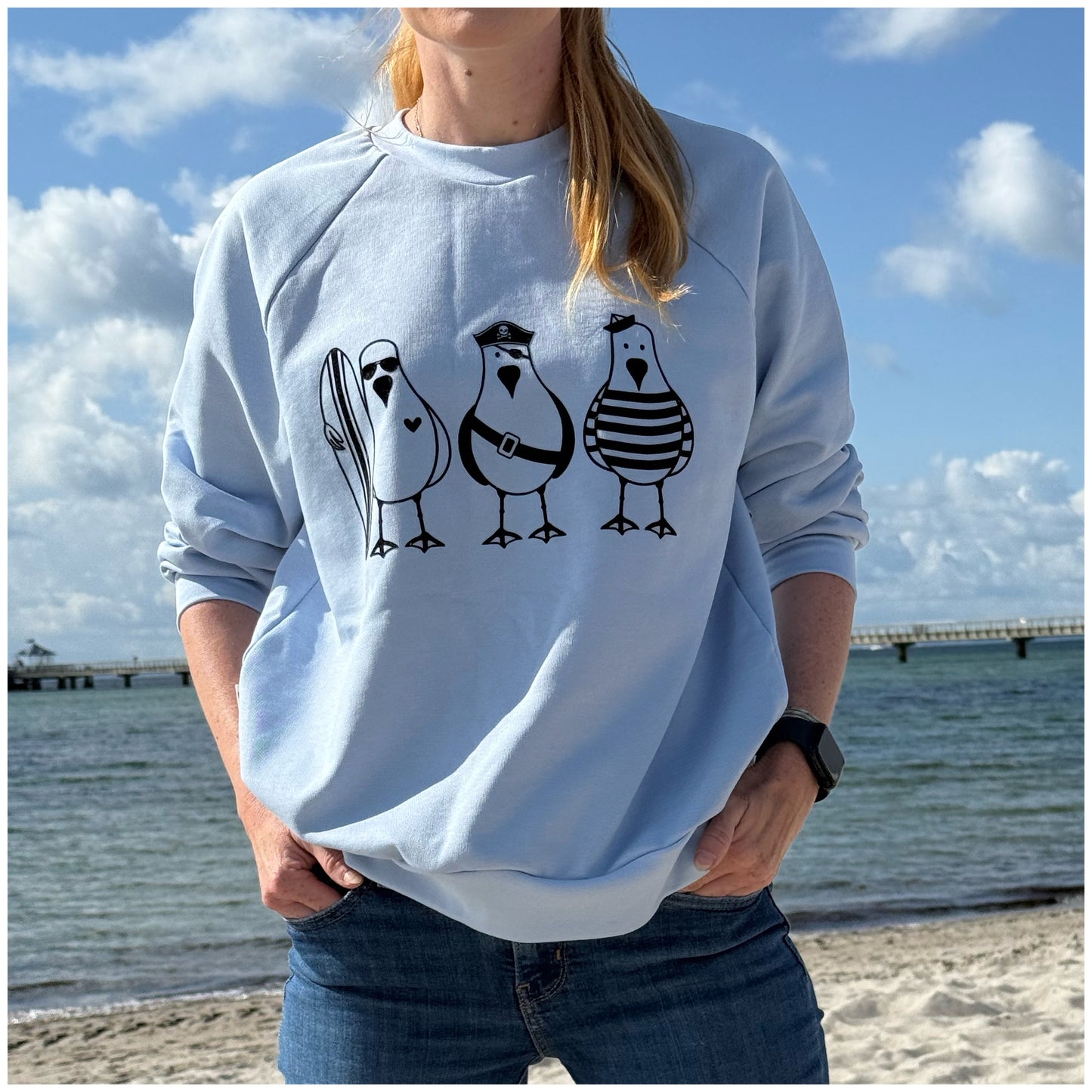MAMA Sweater "Möwenzeit" Kentucky Blue