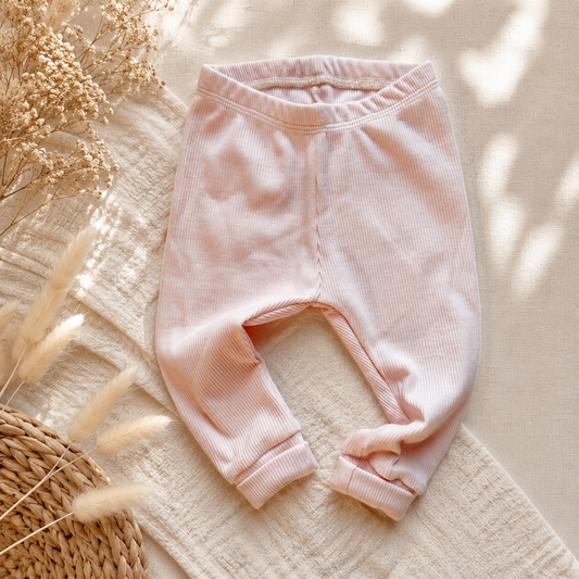 Basic Leggings Ribjersey pastell Rosa - Dubi.li 