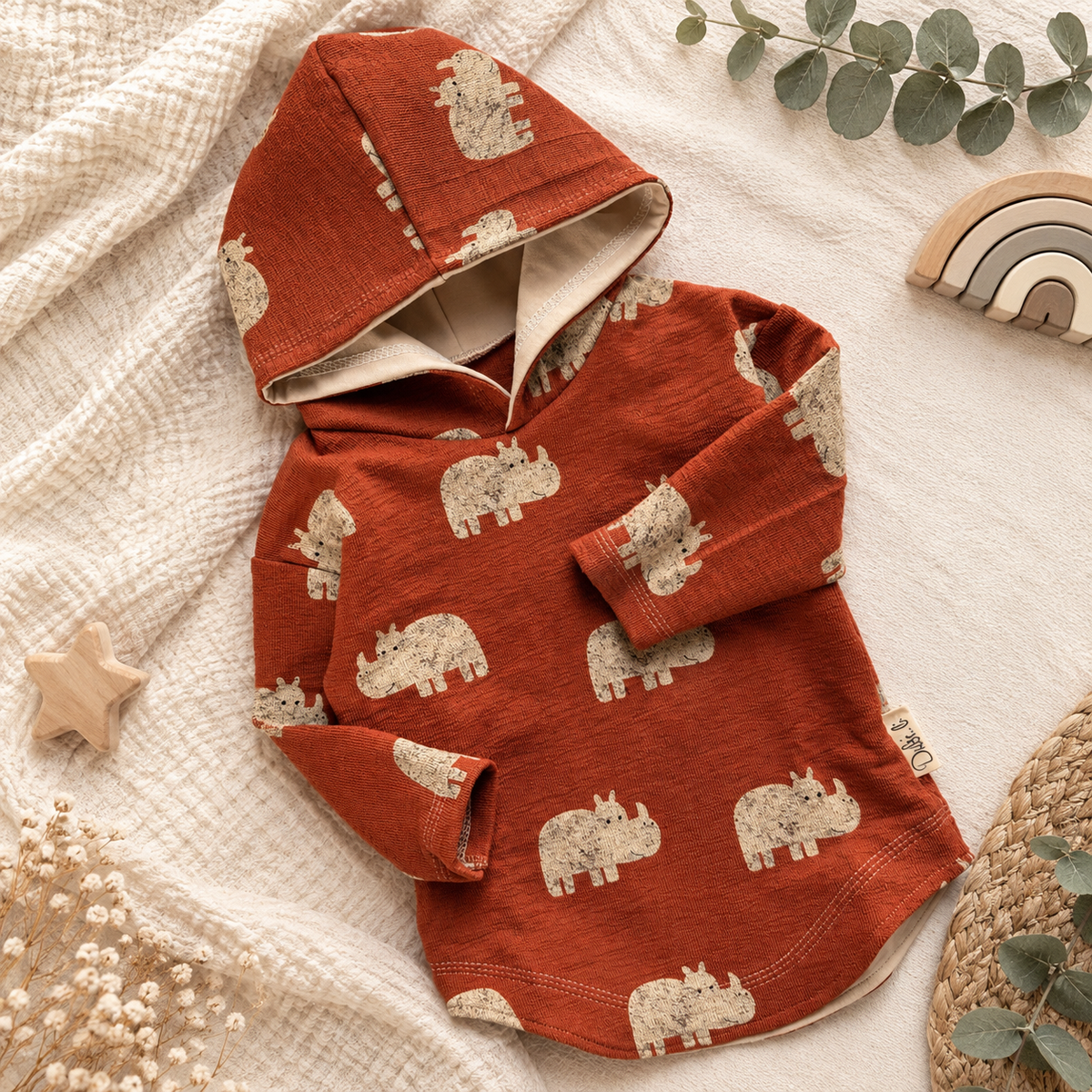 Longshirt mit Kapuze"Nashorn" - Dubi.li 