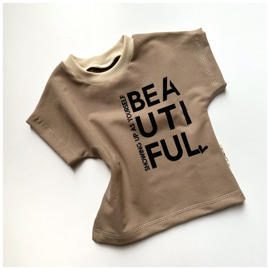 Sommershirt "Beautiful" Brown - Dubi.li 