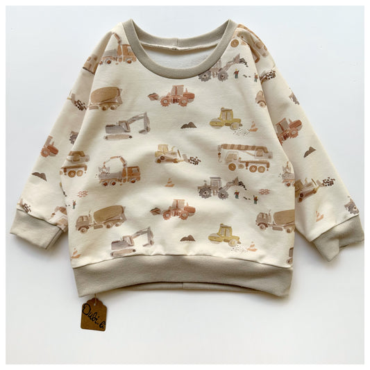 Sweater Baustellenfahrzeuge Gr. 86 - Dubi.li 
