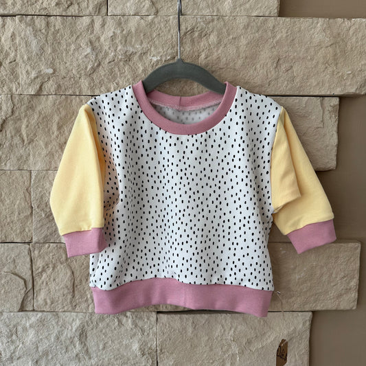 Sweater Dots Rosa/GelbGr.74