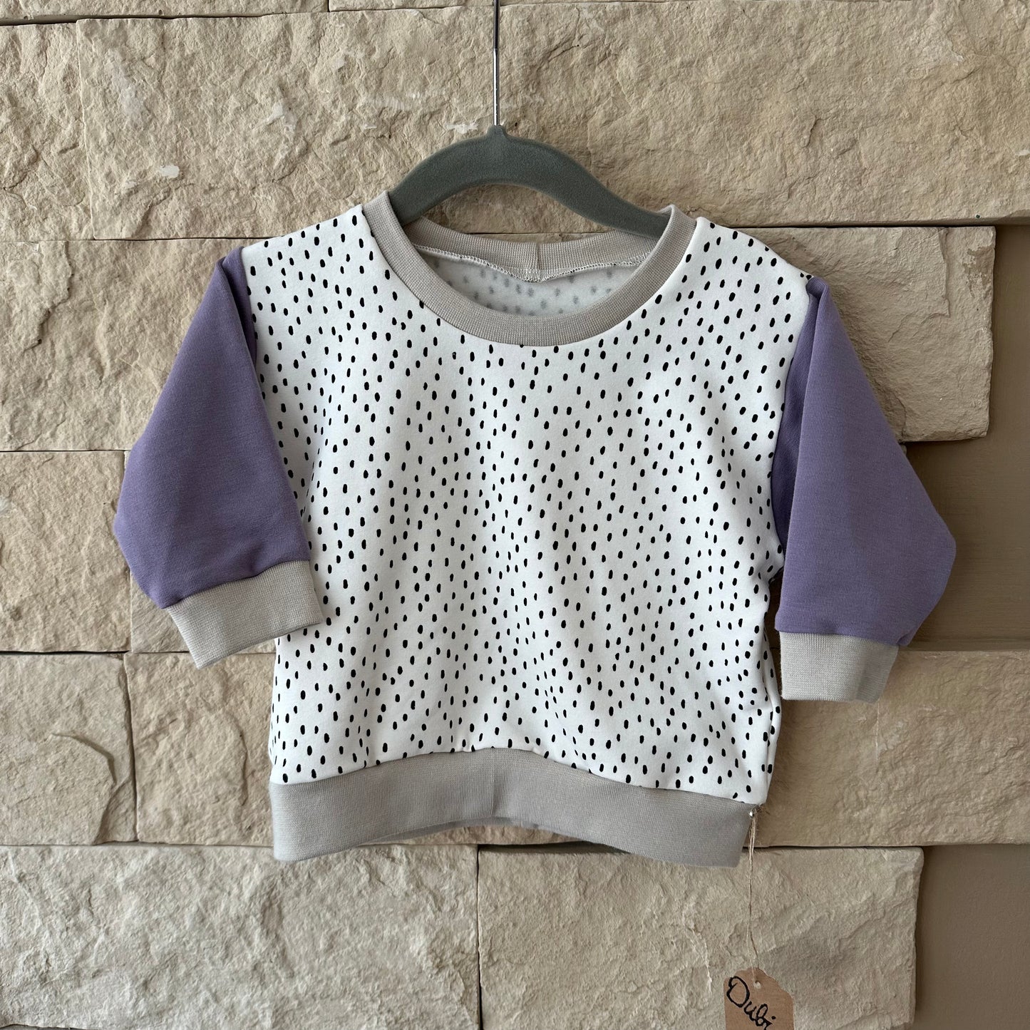 Sweater Dots Lila/Grau Gr.74