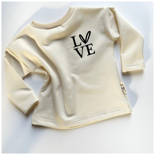 Langarmshirt Love - Natur Gr. 80