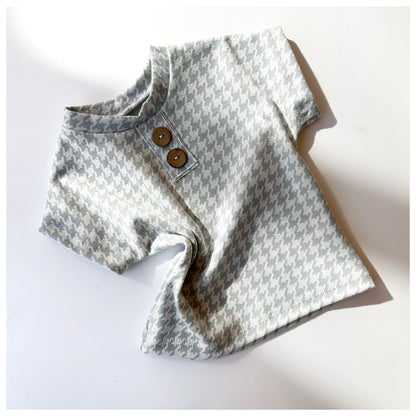 Sommershirt Hahnentritt aus Bio Baumwoll Jacquard - Dubi.li 