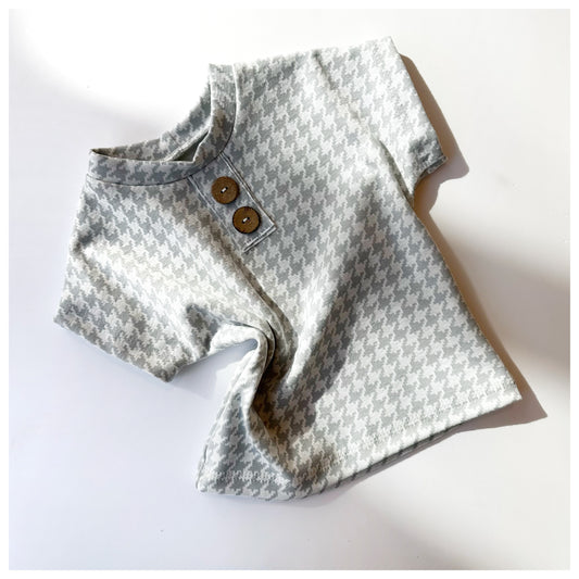 Sommershirt Hahnentritt aus Bio Baumwoll Jacquard - Dubi.li 