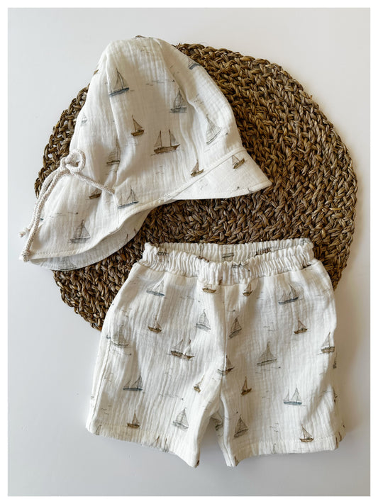 Sommershorts "Schiffe" Musselin