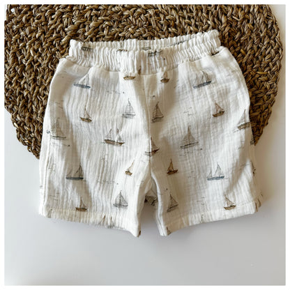 Sommershorts "Schiffe" Musselin