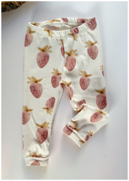 Basic Leggings Ribjersey "Erdbeertraum" - Dubi.li 