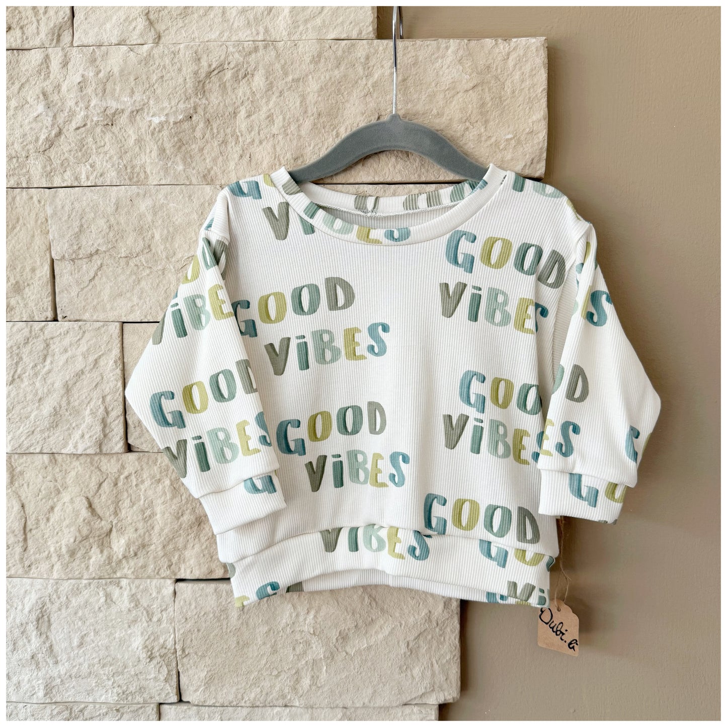 Sweater Ribjersey "Good Vibes" Gr. 80