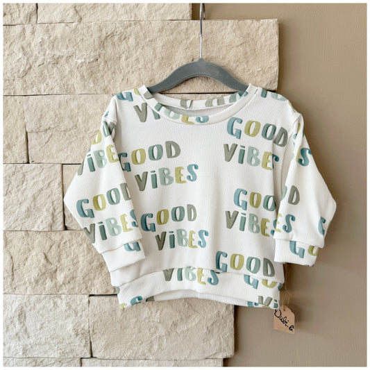 Sweater Ribjersey "Good Vibes" Gr. 80 - Dubi.li 