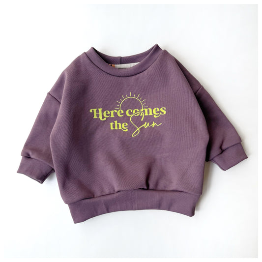 Sweater "Here comes the sun" Dark Plum