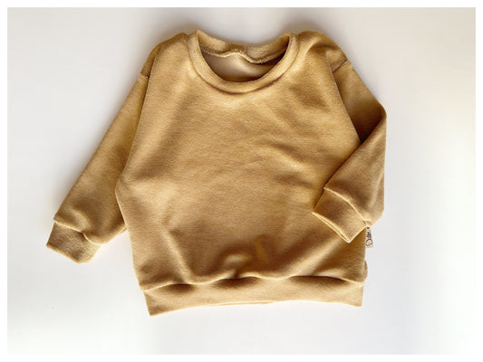 Sweater Frottee "Tan" aus Bio-Baumwolle baby kleinkind Strandpullover Kinder - Dubi.li 