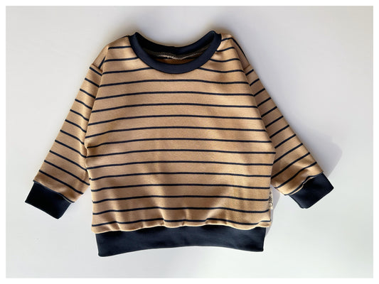 Sweater Stripes "Tan/Navy" aus Bio-Baumwolle - Dubi.li 