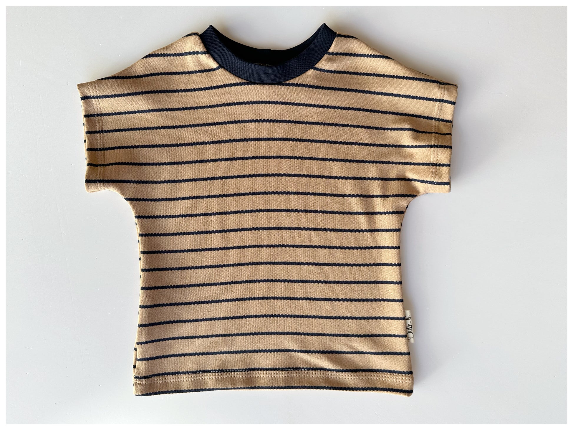 Sommershirt Stripes "Tan/Navy" aus Bio Baumwolle - Dubi.li 