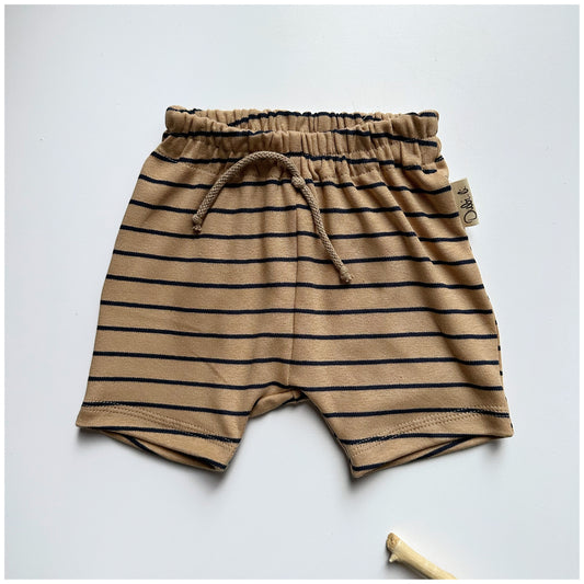  Baby & Kinder Sommershorts Stripes "Tan/Navy" aus Bio Baumwolle - Dubi.li , handgefertigte Baby Kleidung aus Rodgau