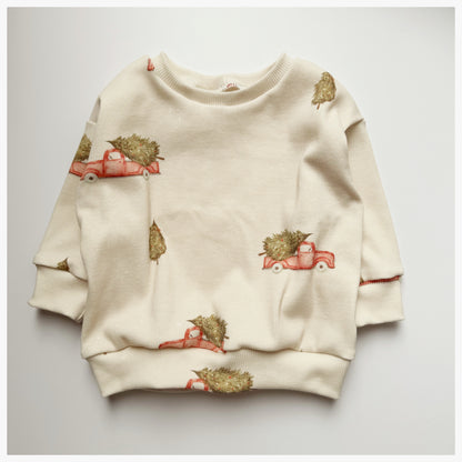 Sweater Rib Jersey Weihnachtsauto