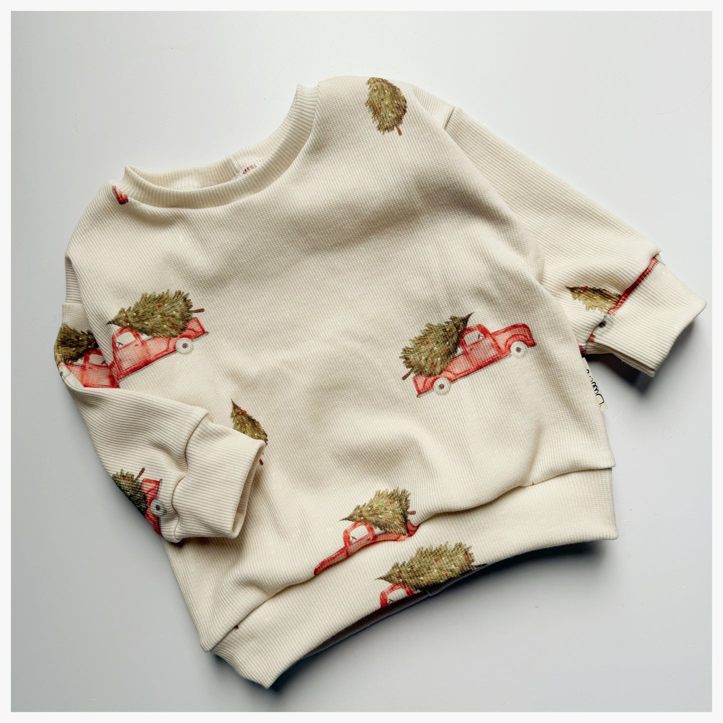 Sweater Rib Jersey Weihnachtsauto