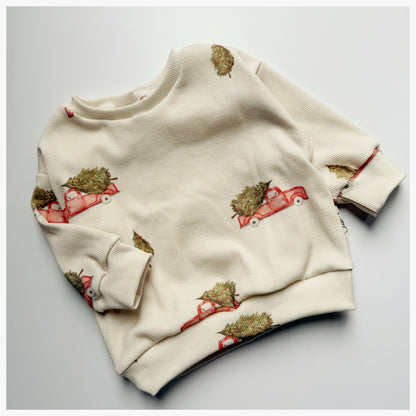 Sweater Rib Jersey Weihnachtsauto